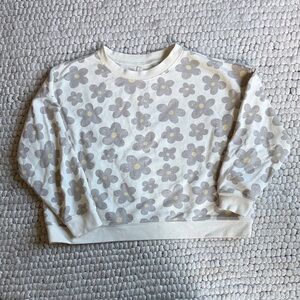 Rylee + Cru Cream and Gray Floral Sweatshirt